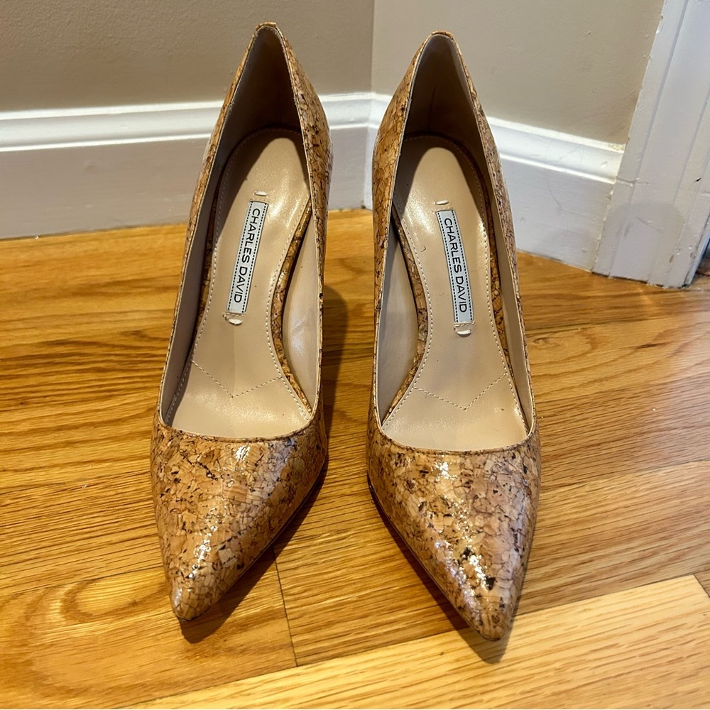 NWOT Cork Charles David Catarina Cork Heels - Picture 7 of 7